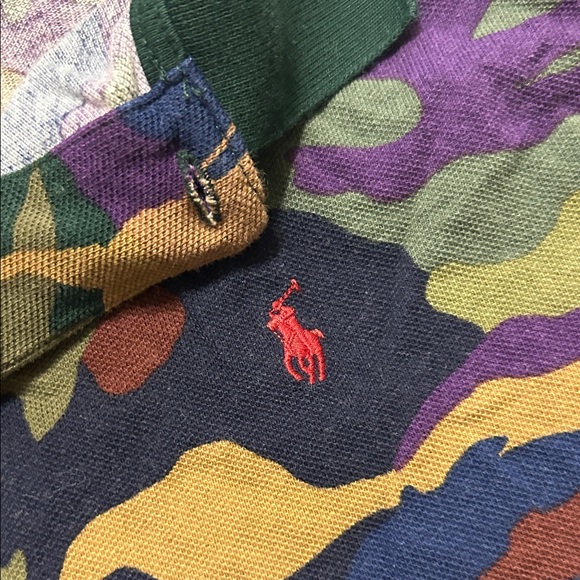 Polo by Ralph Lauren Kids Camouflage Polo - Green and Purple - Picture 4 of 15